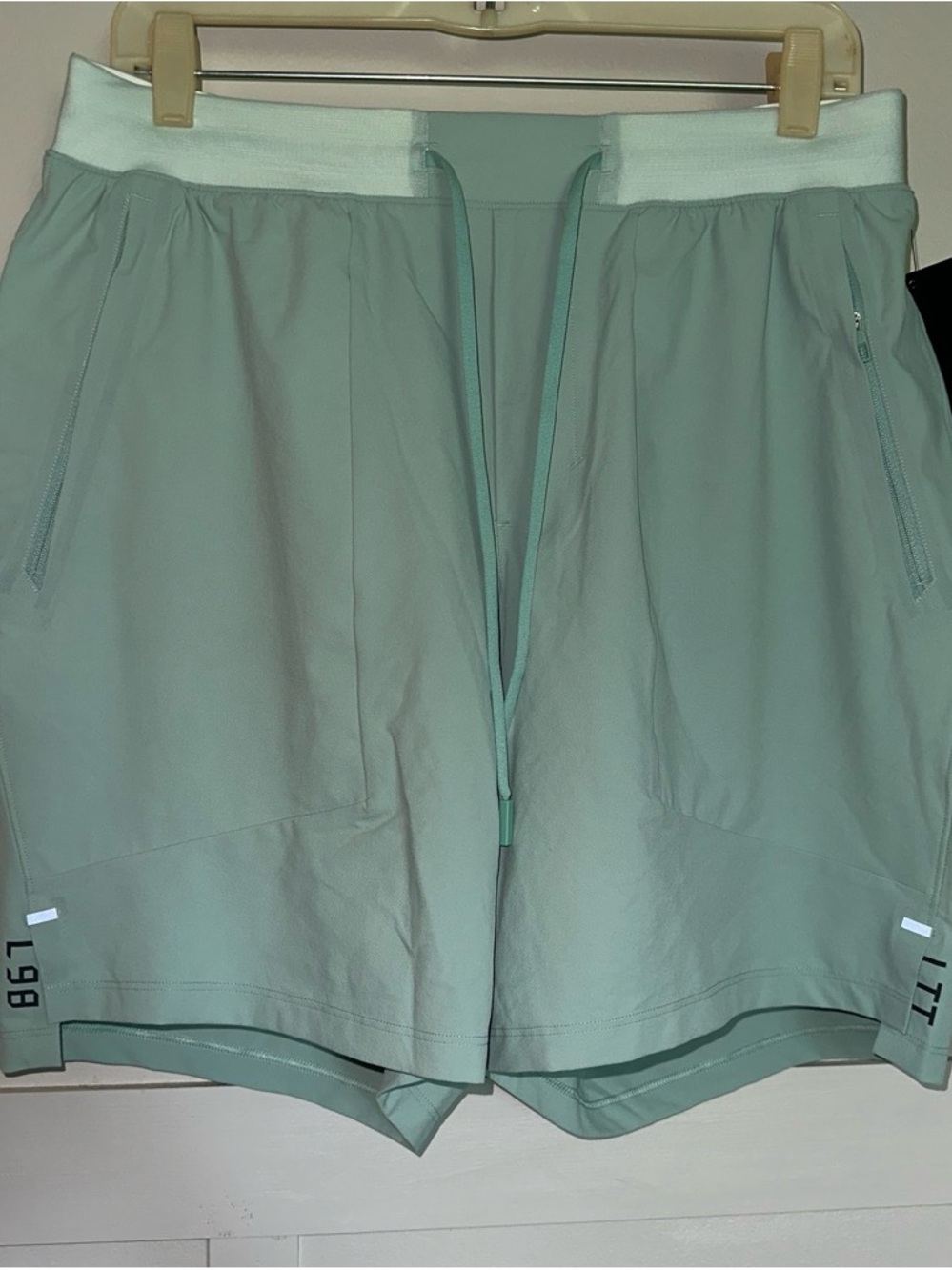 Lululemon Men's Light Mint Athletic Shorts with Drawstring